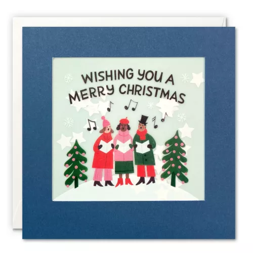 Carol Singers Christmas Paper Shakies Card