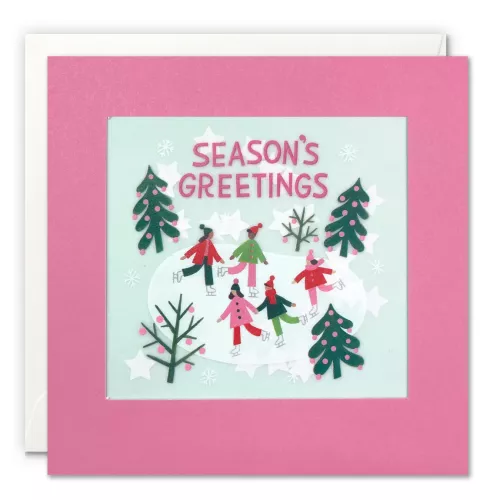 Ice Skating Christmas Paper Shakies Card