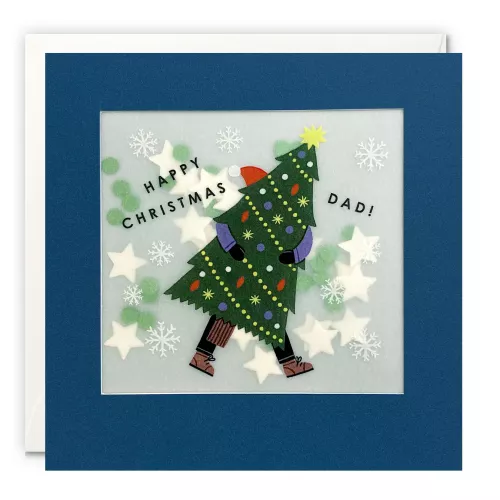Dad Tree Christmas Paper Shakies Card