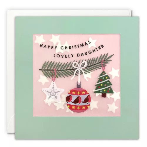 Daughter Baubles Christmas Paper Shakies Card
