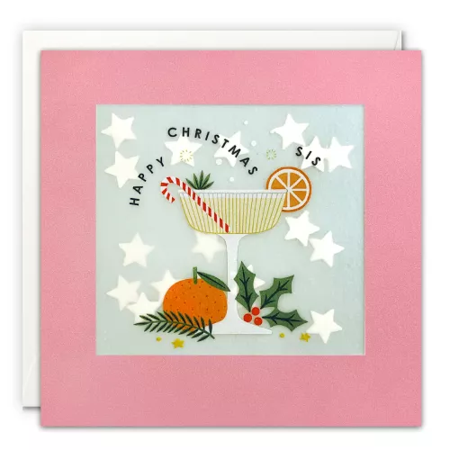 Sis Cocktail Christmas Paper Shakies Card