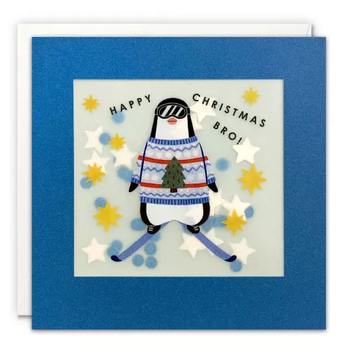Bro Penguin Christmas Paper Shakies Card