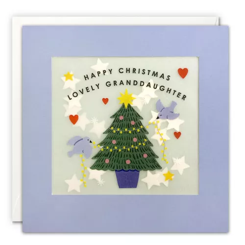Granddaughter Tree Christmas Paper Shakies Card