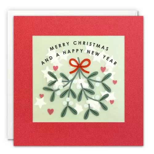 Mistletoe Christmas and New Year Paper Shakies Card