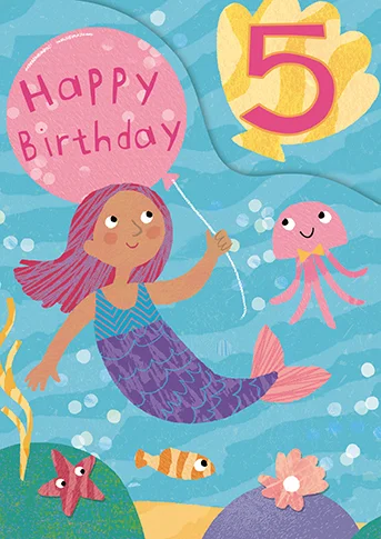 Age 5 Zoo Bop! Under the Sea Z-Fold, Greeting Card