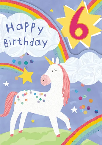 Age 6 Zoo Bop! Unicorn Z-Fold, Greeting Card
