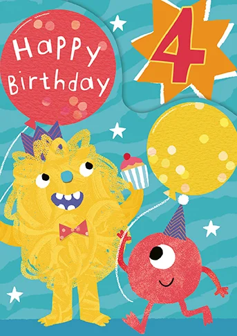 Age 4 Zoo Bop! Monsters Z-Fold, Greeting Card