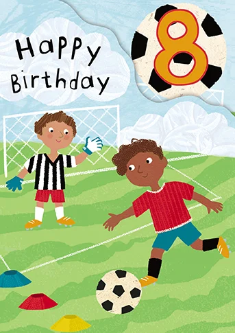 Age 8 Zoo Bop! Football Z-Fold, Greeting Card