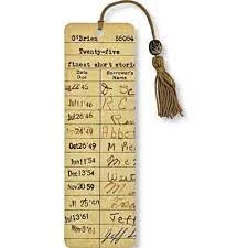 Beaded Bkmk Vintage Library Card