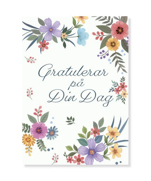 Gratulerar på Din Dag, Dubbelvikt Kort