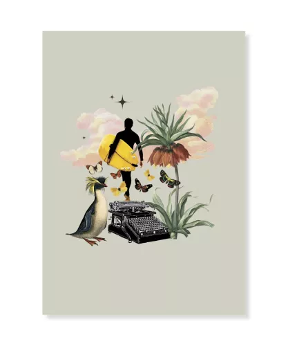 Magic by Typewriter, Collage, Greeting Card