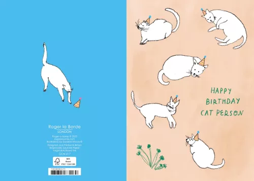 White Cats in Hats Petite Card