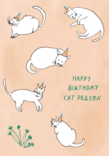 White Cats in Hats Petite Card
