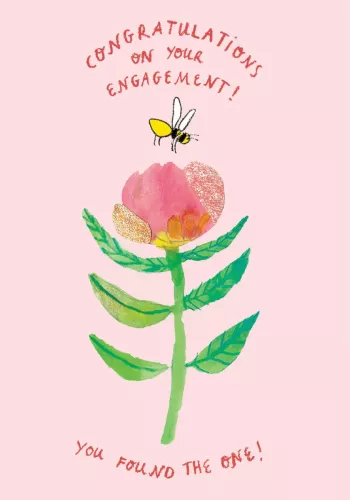 Red Flower Engagement Petite Card