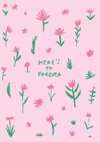 Pink Flowers Forever Petite Card
