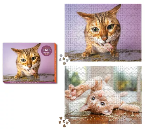 Cats on Catnip 2-in-1 Double-Sided 1000 Piece Puzzle