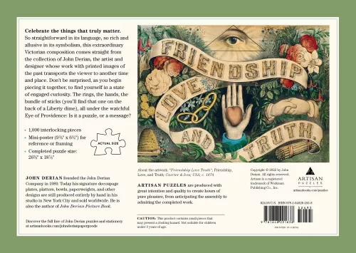 John Derian Paper Goods: Friendship, Love, and Truth 1,000-Piece Puzzle