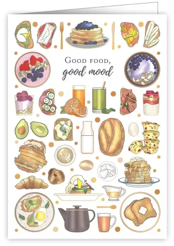 Good food, good mood, Greeting Card