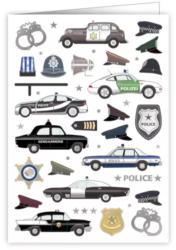 Police Icons, Greeting Card