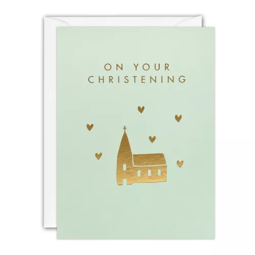 Christening Church Minnows Card