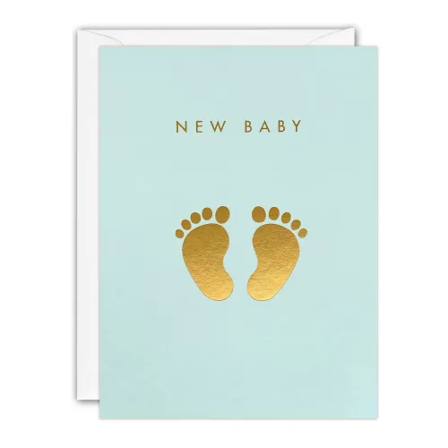 Blue New Baby Feet Minnows Card