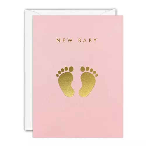 Pink New Baby Feet Minnows Card
