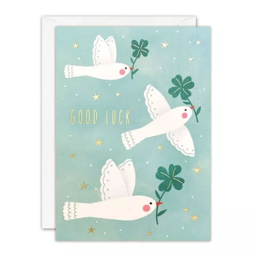 Good Luck Birds Sunbeams Card