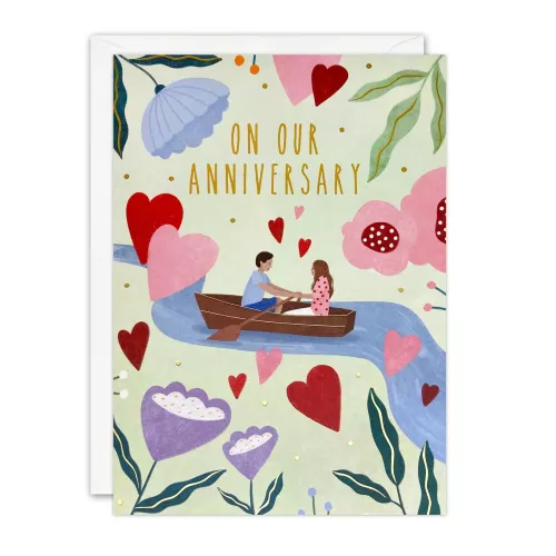 Anniversary Boat Sunbeams Card