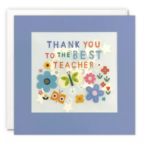 Thank You Teacher Flowers Paper Shakies Card