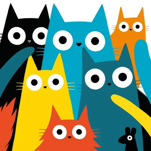 Cat Clowder, Greeting Card