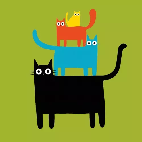 Cat Pyramide, Greeting Card