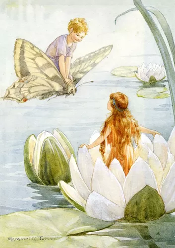 Fairy Land with waterlily, Greeting Card