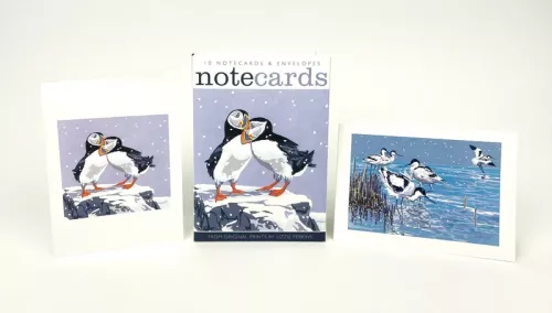 Snowy Puffins and Winter Avocets, Notecard Wallet