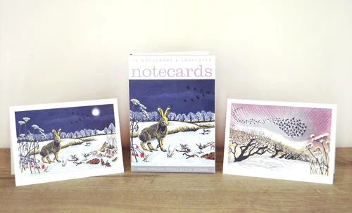 Snowy Puffins and Winter Avocets, Notecard Wallet