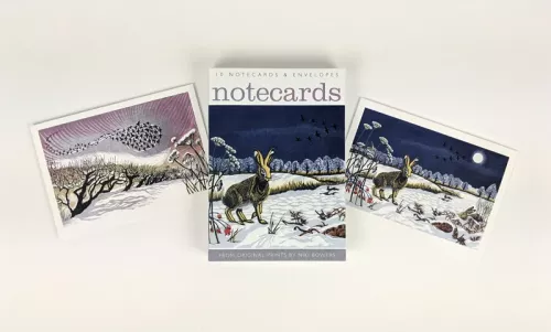 Snowy Puffins and Winter Avocets, Notecard Wallet