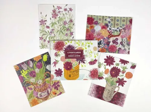 Angie Lewin watercolour, postcard wallet