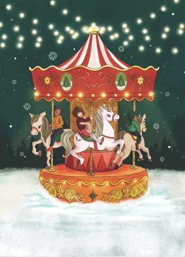 Christmas Carousel, Postcard