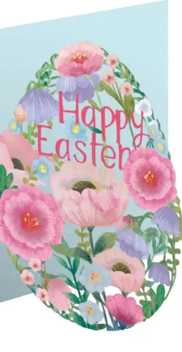 Easter Floral Egg Lasercut Card