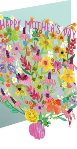 Mother's Bright Flowers Lasercut Card
