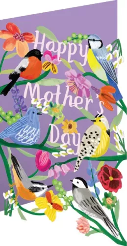 Mother's Bright Birds Lasercut Card
