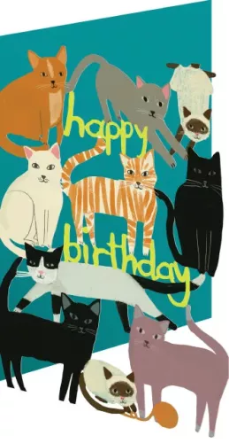 Playful Cats Lasercut Card