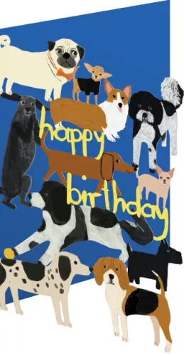 Playful Dogs Lasercut Card