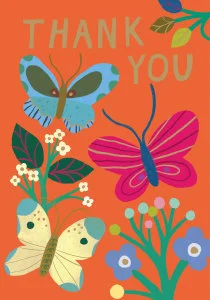 Girl, Tiger, Umbrellas Petite Card