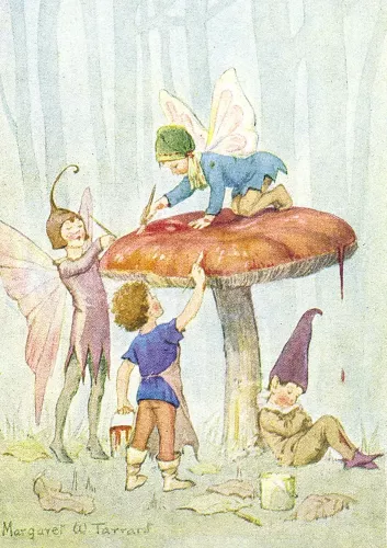 Fairy Land with mushroom, Greeting Card