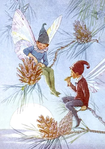 Fairy Land with pinecone, Greeting Card