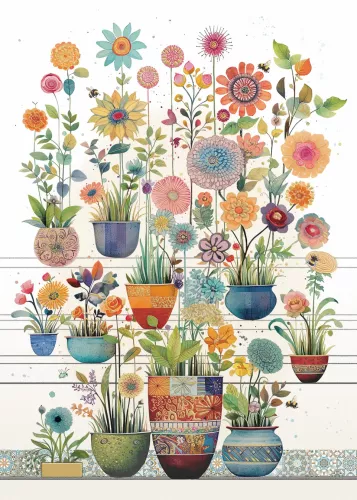 Pots Display, Greeting Card