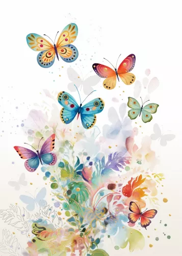 Colourful Butterflies, Greeting Card