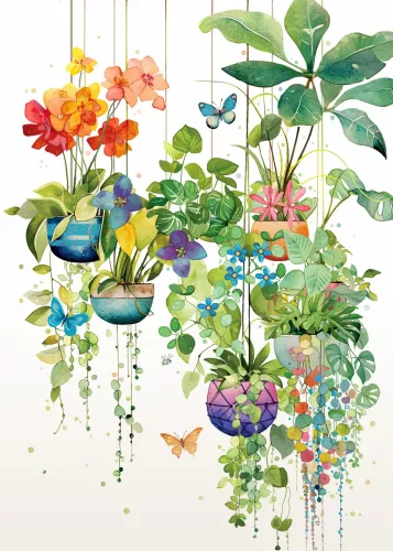 Hanging Plants, Greeting Card