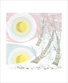 The Moon and Trees by Angie Lewin, Greeting Card