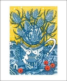 Sea Holly by Angie Lewin, Greeting Card
